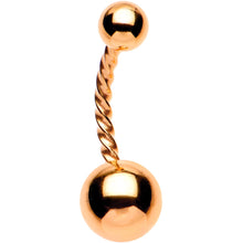 Load image into Gallery viewer, Rose Gold Tone IP Seriously Twisted Belly Ring
