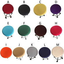 Load image into Gallery viewer, Polyester Fabric Round Chair Cover Waterproof Dining Seat Chair Covers Hotel Banquet Seat Covers Chair Protector Round Bar Stool Seat Covers Washable Stool Cushion Slipcover Elastic Bar Chair Covers
