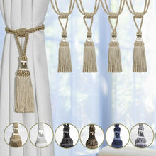 Load image into Gallery viewer, Polyester Tassel Curtain Tieback Handmade Hanging Tassels Fringe Curtains Holder Buckle Rope Decor Room Accessories European Style High-Grade Curtains Tieback Rope Tassel Holdbacks
