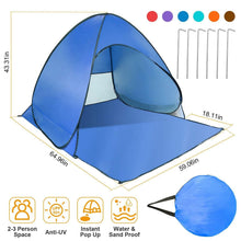 Load image into Gallery viewer, Pop Up Beach Tent Sun Shade Shelter
