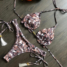 Load image into Gallery viewer, Popular Women's Beachwear  Bikini Set Swimwear Push-Up Padded Swimsuit Floral Bikini Set Low Rise Ruffled Two Pieces Swimsuit Push Up Bathing Suit Swimwear
