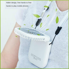 Load image into Gallery viewer, Portable Air Conditioner Hanging Neck Fan With 3000mAh Power Bank Mini Folding USB Handheld Desk Air Cooler Fan Personal Foldable USB Rechargeable Fan Operated for Home Office Outdoor Travel
