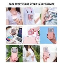 Load image into Gallery viewer, Portable Air Conditioner Hanging Neck Fan With 3000mAh Power Bank Mini Folding USB Handheld Desk Air Cooler Fan Personal Foldable USB Rechargeable Fan Operated for Home Office Outdoor Travel
