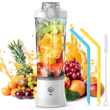 Load image into Gallery viewer, Portable Blender 600ml Electric Juicer Fruit Mixers 4000mah Usb Rechargeable Smoothie Mini Blender Personal Juicer Colorful Cup  Personal Size Blender Mini Fruit Mixer Milkshake Smoothie Maker With Usb Rechargeable Juicer
