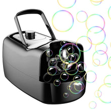 Load image into Gallery viewer, Portable Bubble Blowing Machine  with 2 Speeds Handle 3000-4000 Bubbles Per Minute Plug-In Battery Powered
