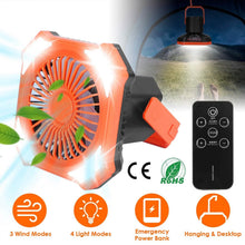 Load image into Gallery viewer, Portable Camping Lantern Fan 10000mAh Battery Powered with 4 Light Modes
