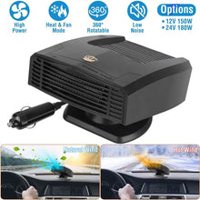 Load image into Gallery viewer, Portable Car Heater Heating Fan 2-in-1 Defroster Defogger Demister Windshield Heater
