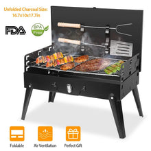 Load image into Gallery viewer, Portable Charcoal Grill Foldable BBQ Suitcase
