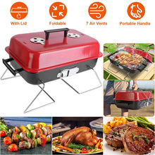 Load image into Gallery viewer, Portable Charcoal Tabletop Grill with Lid

