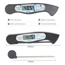 Load image into Gallery viewer, Portable Digital Kitchen Thermometer Food Cooking Meat Barbecue With Probe Food Thermometer Instant Read Meat Thermometer for Grill and Cooking Best Waterproof Ultra Fast Thermometer With Backlight &amp; Calibration For Food Milk Water Cooking Kitchen Tools
