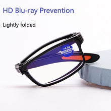 Load image into Gallery viewer, Portable Folding Reading Glasses Anti Blue Light Computer Gaming Eyeglasses Eye Protection Eyewear Men Eyeglasses Women Unisex Eyeglasses Decoration Eyewear Blue Light Blocking Glasses Thick Round Rim Frame Eyeglasses
