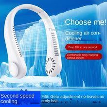 Load image into Gallery viewer, Portable Headphone Design Mini Neck Fan 3 Speeds Hands Free Bladeless Fan Neck Fan Portable Bladeless Fan 5000mAh Battery Rechargeable Personal Fan 3 Speed Adjustable Hands Free Wearable Fan for Travel
