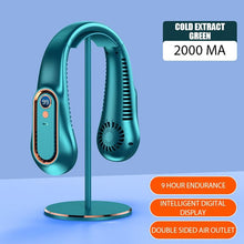 Load image into Gallery viewer, Portable Mini Hanging Neck Fan Bladeless Neckband Fan Digital Display Power Air Cooler USB Rechargeable Electric Fans 5 Speed Personal Neck Fan for Women and Men
