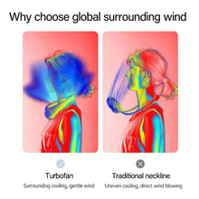 Load image into Gallery viewer, Portable Neck Fan USB Rechargeable 1200mAh Bladeless Fan Mini Electric Ventilator Silent Neckband Wearable Cooling for Sports Rechargeable Bladeless Headphone Design Neck Fans
