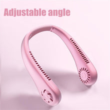 Load image into Gallery viewer, Portable Neck Fan USB Rechargeable Bladeless Fan Mini Electric Ventilator Silent Neckband Wearable Cooling for Sports Wearable Necklace Fan with 3 Speeds for Home Office Travel Outdoor Sports
