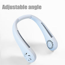 Load image into Gallery viewer, Portable Neck Fan USB Rechargeable Bladeless Fan Mini Electric Ventilator Silent Neckband Wearable Cooling for Sports Wearable Necklace Fan with 3 Speeds for Home Office Travel Outdoor Sports
