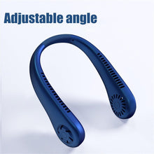 Load image into Gallery viewer, Portable Neck Fan USB Rechargeable Bladeless Fan Mini Electric Ventilator Silent Neckband Wearable Cooling for Sports Wearable Necklace Fan with 3 Speeds for Home Office Travel Outdoor Sports
