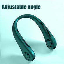Load image into Gallery viewer, Portable Neck Fan USB Rechargeable Bladeless Fan Mini Electric Ventilator Silent Neckband Wearable Cooling for Sports Wearable Necklace Fan with 3 Speeds for Home Office Travel Outdoor Sports
