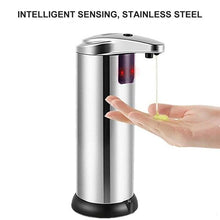 Load image into Gallery viewer, Portable Soap Dispensers Stainless Steel Automatic Liquid Dispenser Smart Sensor 250ML Hand Wash Sanitizer  Touchless Automatic Soap Dispenser Infrared Motion Sensor Dish Liquid Hands Free Auto Hand Soap Dispenser For Bathroom and Kitchen
