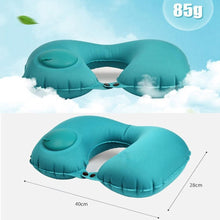 Load image into Gallery viewer, Portable U-Shape Inflatable Travel Pillow Car Head Rest Air Cushion for Travel Office Nap Head Rest Air Cushion Neck Pillow  Inflatable Travel Neck Pillows Hand Press U-Shaped Headrest Cushion Compressible Ergonomic Inflating Pillows for Neck Support
