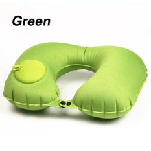 Load image into Gallery viewer, Portable U-Shape Inflatable Travel Pillow Car Head Rest Air Cushion for Travel Office Nap Head Rest Air Cushion Neck Pillow  Inflatable Travel Neck Pillows Hand Press U-Shaped Headrest Cushion Compressible Ergonomic Inflating Pillows for Neck Support
