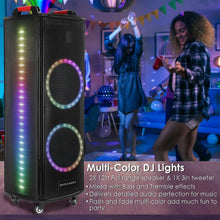 Load image into Gallery viewer, Portable Wireless Party Speaker Colorful Lights DJ PA System
