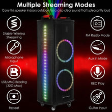 Load image into Gallery viewer, Portable Wireless Party Speaker Colorful Lights DJ PA System
