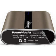 Load image into Gallery viewer, Powermaster 12000mAh Portable Charger with Dual USB Ports 3.1A Output
