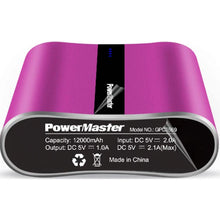 Load image into Gallery viewer, Powermaster 12000mAh Portable Charger with Dual USB Ports 3.1A Output
