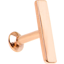 Load image into Gallery viewer, 3/16 9mm Rose Gold IP Steel Rectangle Internal Thread Daith Cartilage Tragus

