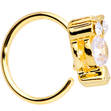 Load image into Gallery viewer, 20G 5/16 Clear CZ Gem Gold Tone Owl Eye Seamless Circular Ring
