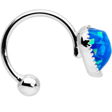 Load image into Gallery viewer, Blue Faux Opal Sacred Heart Non Pierced Ear Cuff
