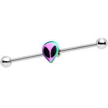 Load image into Gallery viewer, 14G Rainbow Radical Alien Industrial Barbell 38mm
