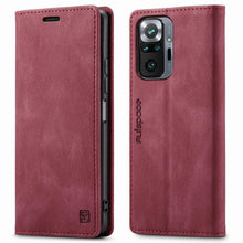 Load image into Gallery viewer, Premium Leather PU Flip Case Magnetic Flip Case Card Slot Silicone Bumper Protective Case For Xiaomi Redmi Note 10 Case Flip Matte Leather Cover For Redmi Note 10 s Por Max 10s Case Luxury Wallet Strong Magnetic Cover
