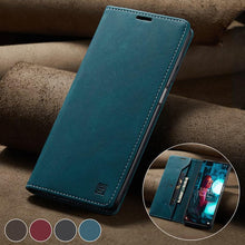 Load image into Gallery viewer, Premium Leather PU Flip Case Magnetic Flip Case Card Slot Silicone Bumper Protective Case For Xiaomi Redmi Note 10 Case Flip Matte Leather Cover For Redmi Note 10 s Por Max 10s Case Luxury Wallet Strong Magnetic Cover

