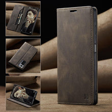 Load image into Gallery viewer, Premium Leather PU Flip Case Magnetic Flip Case Card Slot Silicone Bumper Protective Case For Xiaomi Redmi Note 10 Case Flip Matte Leather Cover For Redmi Note 10 s Por Max 10s Case Luxury Wallet Strong Magnetic Cover
