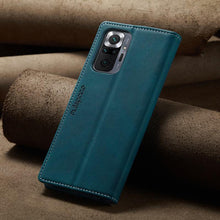 Load image into Gallery viewer, Premium Leather PU Flip Case Magnetic Flip Case Card Slot Silicone Bumper Protective Case For Xiaomi Redmi Note 10 Case Flip Matte Leather Cover For Redmi Note 10 s Por Max 10s Case Luxury Wallet Strong Magnetic Cover
