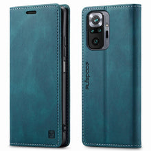 Load image into Gallery viewer, Premium Leather PU Flip Case Magnetic Flip Case Card Slot Silicone Bumper Protective Case For Xiaomi Redmi Note 10 Case Flip Matte Leather Cover For Redmi Note 10 s Por Max 10s Case Luxury Wallet Strong Magnetic Cover
