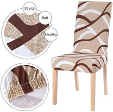 Load image into Gallery viewer, Print Pattened Dining Chair Cover Spandex Elastic Chair Slipcover Stretch Case For Chairs Wedding Hotel Banquet  Fit Stretch Short Dining Room Chair Covers with Printed Pattern Banquet Chair Seat Protector Slipcover For Home Party Hotel Wedding Ceremony
