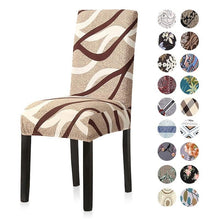 Load image into Gallery viewer, Print Pattened Dining Chair Cover Spandex Elastic Chair Slipcover Stretch Case For Chairs Wedding Hotel Banquet  Fit Stretch Short Dining Room Chair Covers with Printed Pattern Banquet Chair Seat Protector Slipcover For Home Party Hotel Wedding Ceremony
