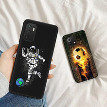Load image into Gallery viewer, Printed Design Class Shockproof Silicone Cover For Xiaomi Redmi Note 11 Pro 10 5G 9 9s 8 7 9T 8T Astronaut Football Soft Black Phone Case For Redmi 10 9 9a 9c 9T 8 8A 7A Cover
