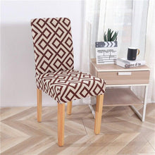 Load image into Gallery viewer, Printed Modern Chair Cover Spandex Stretch Elastic Chair Covers Seat Cover For Dining Room Hotel Wedding Banquet Cover Printed Stretchable Parson Chair Covers for Dining Room Pattern Stretch Dining Chair Slipcover Washable Removable for Kitchen
