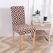 Load image into Gallery viewer, Printed Modern Chair Cover Spandex Stretch Elastic Chair Covers Seat Cover For Dining Room Hotel Wedding Banquet Cover Printed Stretchable Parson Chair Covers for Dining Room Pattern Stretch Dining Chair Slipcover Washable Removable for Kitchen
