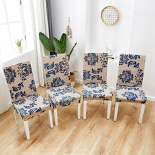 Load image into Gallery viewer, Printed Polyester Fabric Chair Cover Washable Chair Covers Seat Slipcovers Stretch Dining Seat Case For Home Stretch Removable Washable Dining Room Chair Protector Slipcovers/Home Decor Dining Room Seat Cover Multiple Styles
