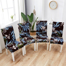 Load image into Gallery viewer, Printed Polyester Fabric Chair Cover Washable Chair Covers Seat Slipcovers Stretch Dining Seat Case For Home Stretch Removable Washable Dining Room Chair Protector Slipcovers/Home Decor Dining Room Seat Cover Multiple Styles
