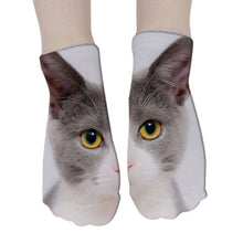 Load image into Gallery viewer, 3D Printed Women Winter Christmas Socks Funny Creative Pet Cat Face Unisex Cotton Ankle Socks Children Gift Animal Lover Socks For Men And Women
