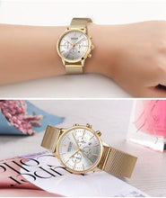 Load image into Gallery viewer, New Fashion Gold Women Watches Luxury Quartz Sport Waterproof Wrist Watch Round Style
