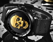 Load image into Gallery viewer, Men's Waterproof Stainless Steel Watch  3D Skull And Fluorescent Hands Unique Design Perfect Gift
