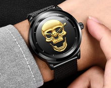 Load image into Gallery viewer, Men's Waterproof Stainless Steel Watch  3D Skull And Fluorescent Hands Unique Design Perfect Gift
