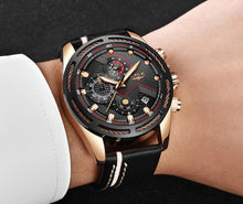 Load image into Gallery viewer, Waterproof Men's Sports  Watch With Leather Transparent Belts, Chronometers Day View Perfect Gift
